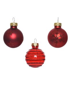 Alternative view of Julekuler glass, RØD mix Ø 3 cm. (9 stk.)