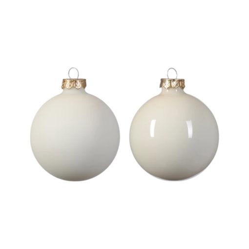 Julekugler glas, ULD HVID blank og mat Ø 6 cm. (10 stk.) - Billede 2