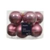 glas julekugler med diameter seks centimeter i blank og mat gammel rosa farve