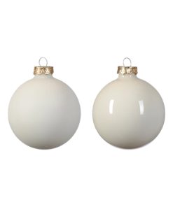 Alternative view of Julekugler glas, ULD HVID blank og mat Ø 7 cm. (8 stk.)