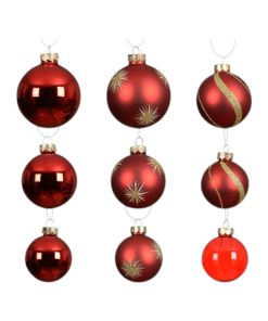 Alternative view of Julekuler glass, RØD mix boks Ø 5 - 7 cm. (20 stk.)