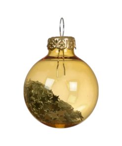 Alternative view of Julekugler glas med stjerner indeni, GULD Ø 3 cm. (9 stk.)