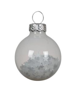 Alternative view of Julekugler glas med stjerner indeni, HVID Ø 3 cm. (9 stk.)