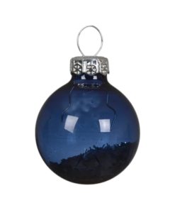 Alternative view of Julekugler glas med stjerner indeni, BLÅ Ø 3 cm. (9 stk.)