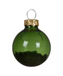 Alternative view of Julekugler glas med stjerner indeni, GRØN Ø 3 cm., 9 stk.