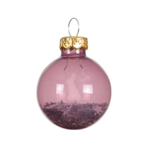Julekugler glas med stjerner indeni, GL.ROSA Ø 3 cm. (9 stk.) - Billede 2