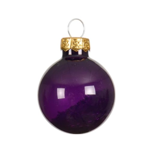 Julekuler glass med stjerner inni, LILLA Ø 3 cm. (9 stk.) - Bilde 2