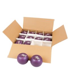12 styk runde kuglelys med flad top i lilla på 10 centimeter