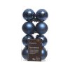 plastik julekugler med diameter fire centimeter i farven midnats blå sejsten styk i pakken
