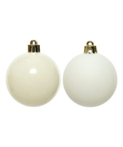 Alternative view of Julekugler, plastik, ULD HVID matte og blanke, Ø 8 cm. (6 stk.)