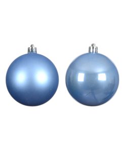 Alternative view of Weihnachtskugeln, Plastik, HIMMELBLAU matt und glänzend, Ø 8 cm. (6 stk.)