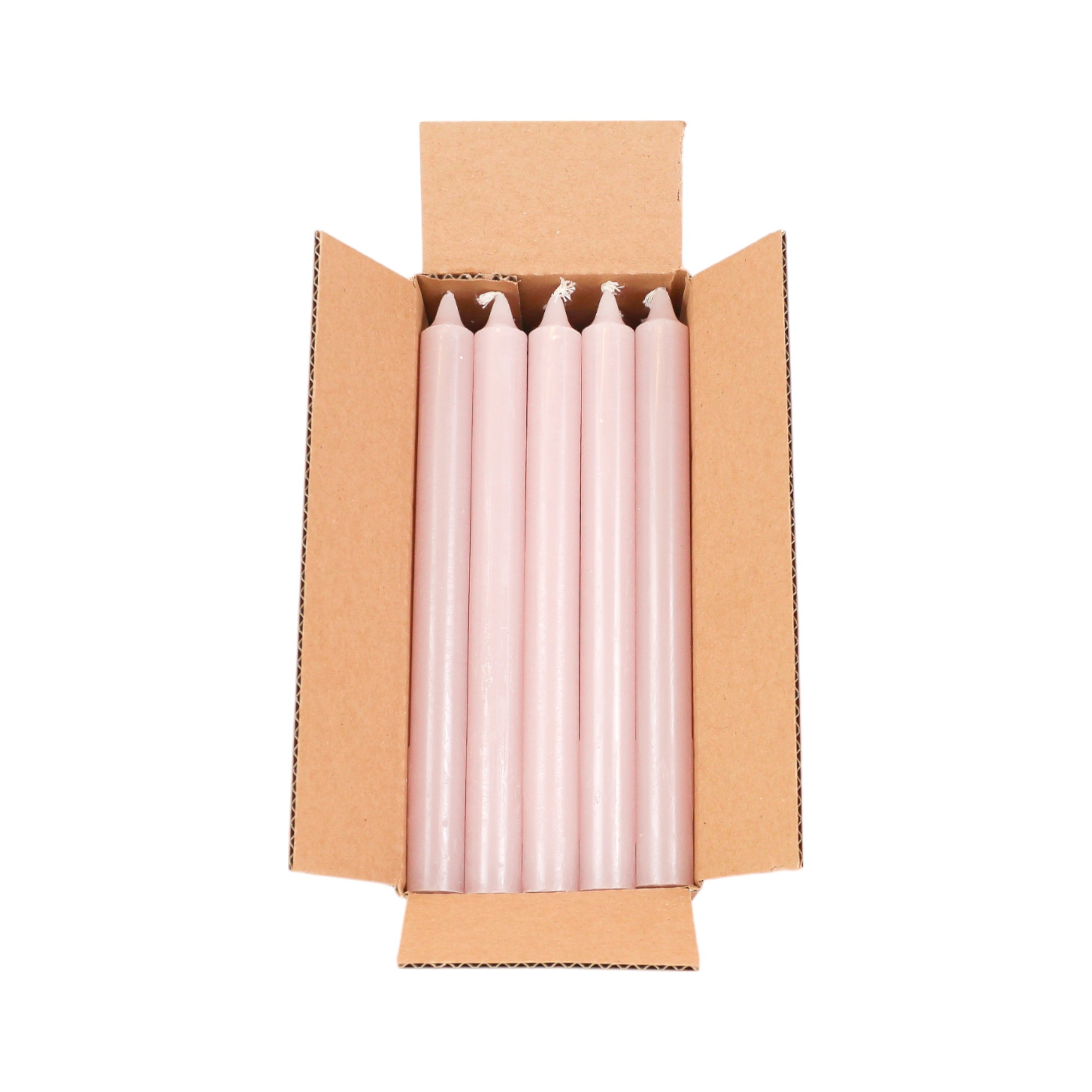 20 styk dusty rosa farvede stagelys på 25 centimeter