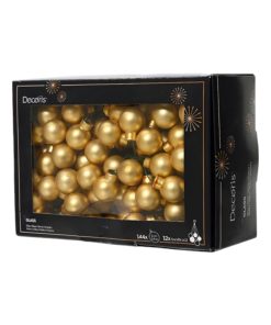 små glaskugler med ståltråd wire matte guld i diameter 2 centimeter