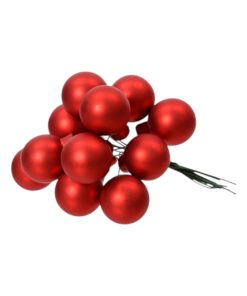 Alternative view of Mini-Glas-Weihnachtskugeln auf Draht, ROT matt Ø 2 cm. (144 stk.)