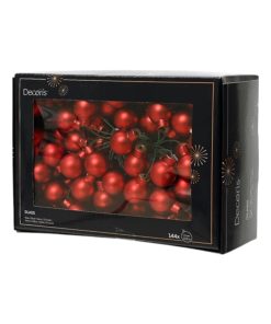 små glaskugler med ståltråd wire matte røde i diameter 2 centimeter