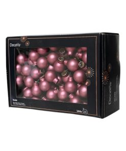 små glaskugler med ståltråd wire matte gammel rosa farvede i diameter 2 centimeter