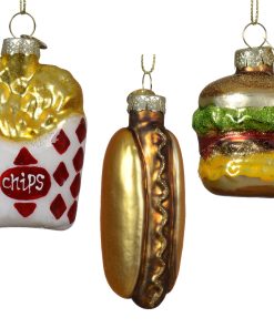 Alternative view of Julefigurer i glas, fastfood, sjov nyt julepynt 5,5 cm. (3 stk.)