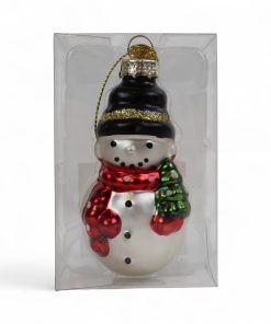 glasfigur som en julemand er sjov juletræspynt der måler 5 centimeter i diameter