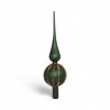 ø8 grønt topspir til juletræ i mat emalje glas på 31 centimeter