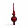 ø8 rødt topspir til juletræ i mat emalje glas på 31 centimeter