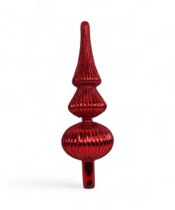 31 centimeter blank guldfarvet glas spir med mellem kugle og glitter striber