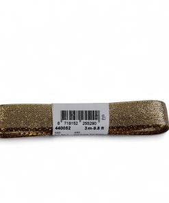 3 meter og 15 millimeter blank guldbånd til dekorationer og gavebånd