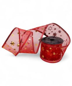 2,7 meter organza bånd med stjerner