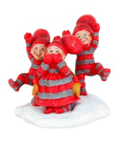 Alternative view of Babynissefigur med tre glade nisser, 10 cm.