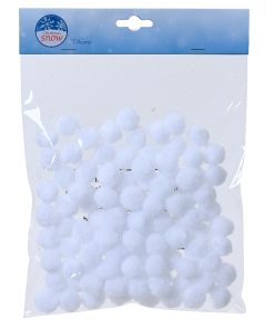 80 styk små hvide kunstige snebolde diameter 2 centimeter til diy projekter