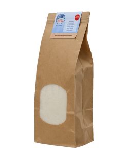 1 liter hvid blød biobaseret sne i pose på 21 x 12 x 7 centimeter til snelandskaber