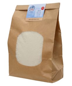 2 liter hvid blød biobaseret  sne i pose på 24 x 13 x 8 centimeter til snelandskaber