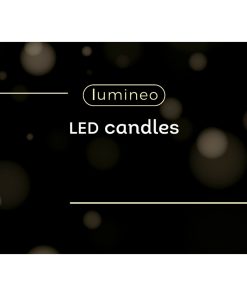 Alternative view of LED stagelys i GULD med flad top, diameter 2,2 cm., højde 24,5 cm. (2 stk.)