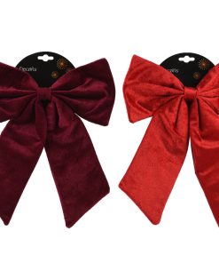 stor flot færdigbundet rød hængende sløjfe på 30 x 35 centimeter i polyester