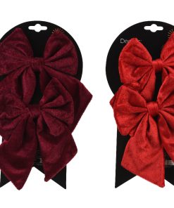 stor flot færdigbundet rød hængende sløjfe på 30 x 35 centimeter i polyester