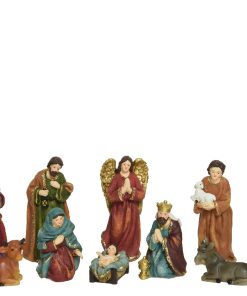 krybbespil med 10 religiøse figurer op til 13 centimeter i mange farver