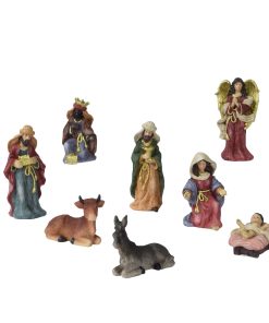 krybbespil med 10 religiøse figurer op til 13,5 centimeter i mange farver