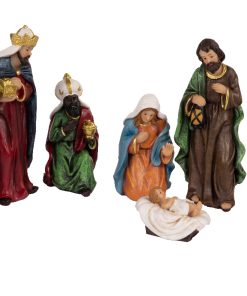 krybbespil med 7 religiøse figurer op til 12,5 centimeter i flotte farver