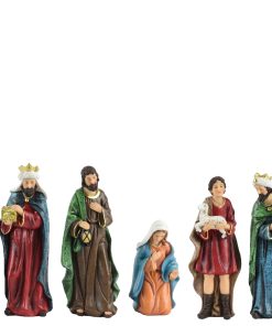 krybbespil med 7 religiøse figurer op til 25,5 centimeter i flotte farver
