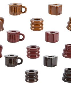 15 forskellige små lysestager til 2.2 centimeter stearinlys I brændte farver