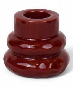 rød lysestage med to riller til 2.2 centimeter stearinlys I brændte farver