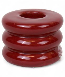 rød lysestage med tre riller til 2.2 centimeter stearinlys I brændte farver