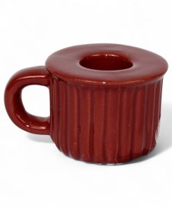 rød lysestage som kop til 2.2 centimeter stearinlys I brændte farver