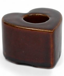 mørkebrun hjerte lysestage til 2.2 centimeter stearinlys I brændte farver