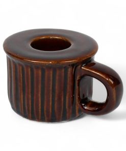 mørkebrun kop lysestage til 2.2 centimeter stearinlys I brændte farver