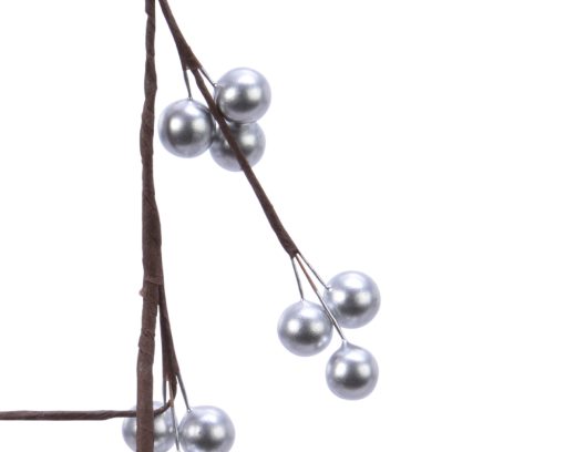 Girlande mit silberfarbenen Beeren auf 130 cm für Dekorationen zu Weihnachten – Bild 2