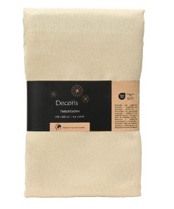 beigefarvet 180 x 140 centimeter lang jule dug i rød med stjerne mønster