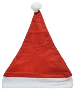 rød og hvid billig nissehue til børn som er 58 centimeter i omkreds og 40 centimeter lang