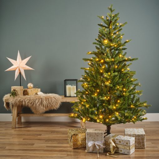 Künstlicher grüner Weihnachtsbaum LED 180 cm. auf Metallfuß, innen – Bild 4