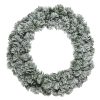 kunstig gran krans med snedrys diameter 50 centimeter til juledekorationer