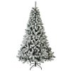 kunstig indendørs juletræ med sne der måler 180 centimeter og diameter på 116 centimeter
